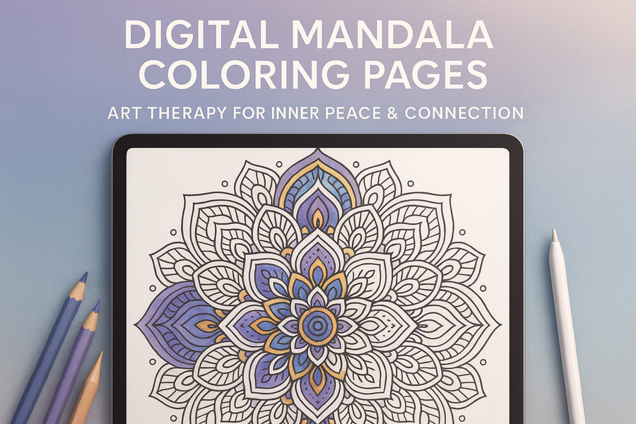 Libro para colorear de mandalas intermedios - 19 páginas, diseños imprimibles en PDF, diseños artesanales - EE. UU. Tamaño de letra PDF