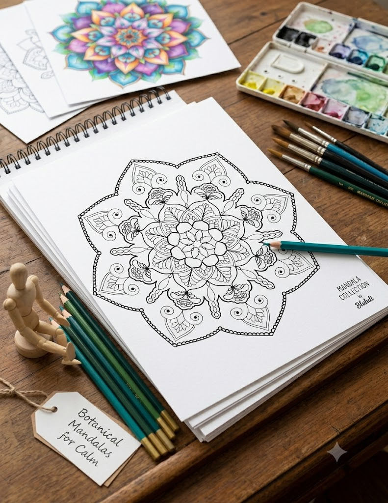 Therapeutic Mandala Coloring Pages – 16 Printable PDF Designs