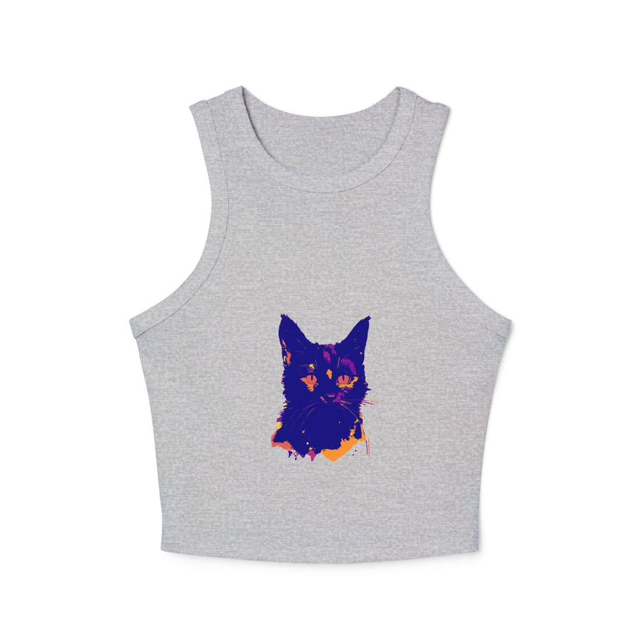 Abstract Blue Cat Watercolor Racerback Tank Top Tank Top - Blululi