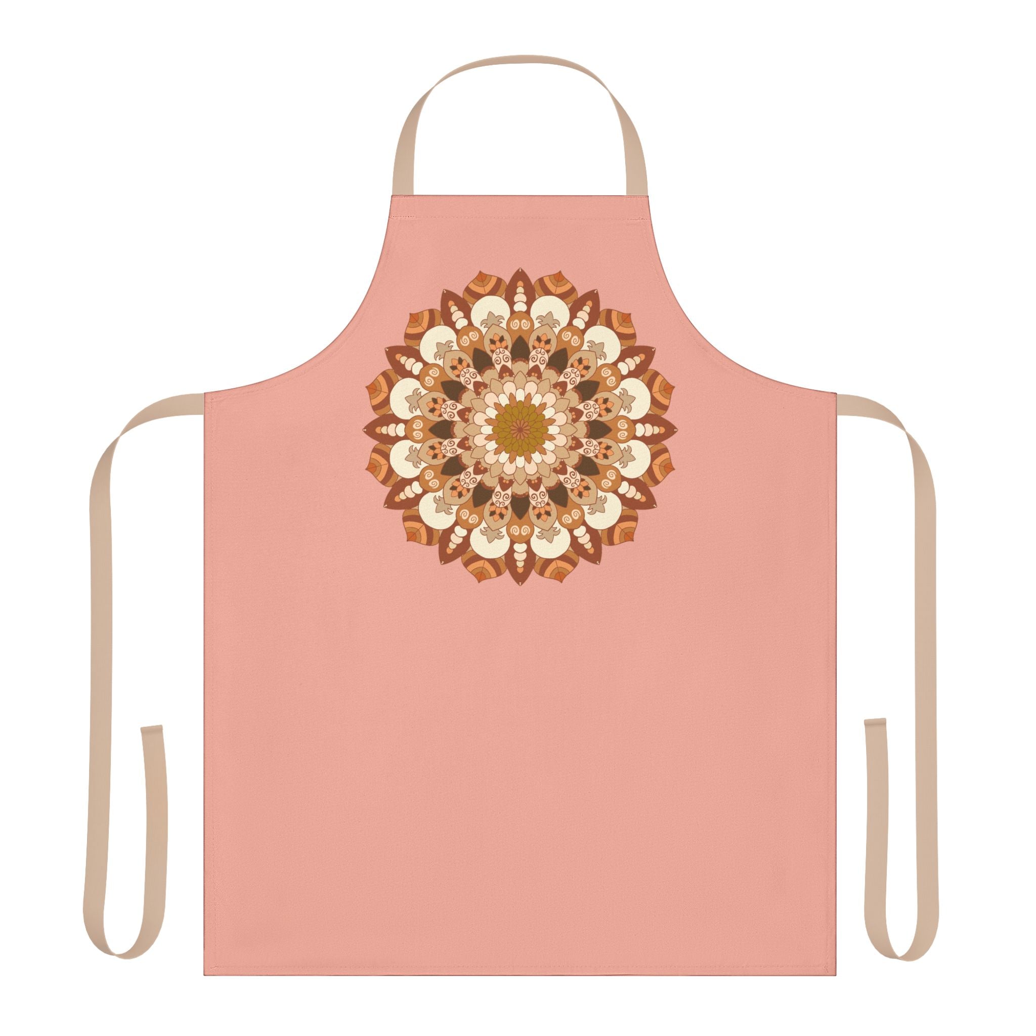 Apricot Mandala Apron - Hand Drawn Art All Over Prints - Blululi
