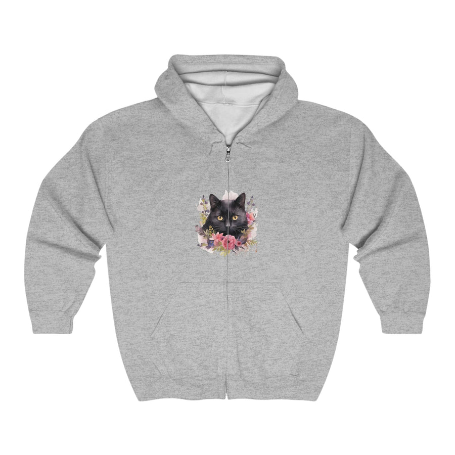 Black Cat Flower Crown Hoodie Hoodie - Blululi
