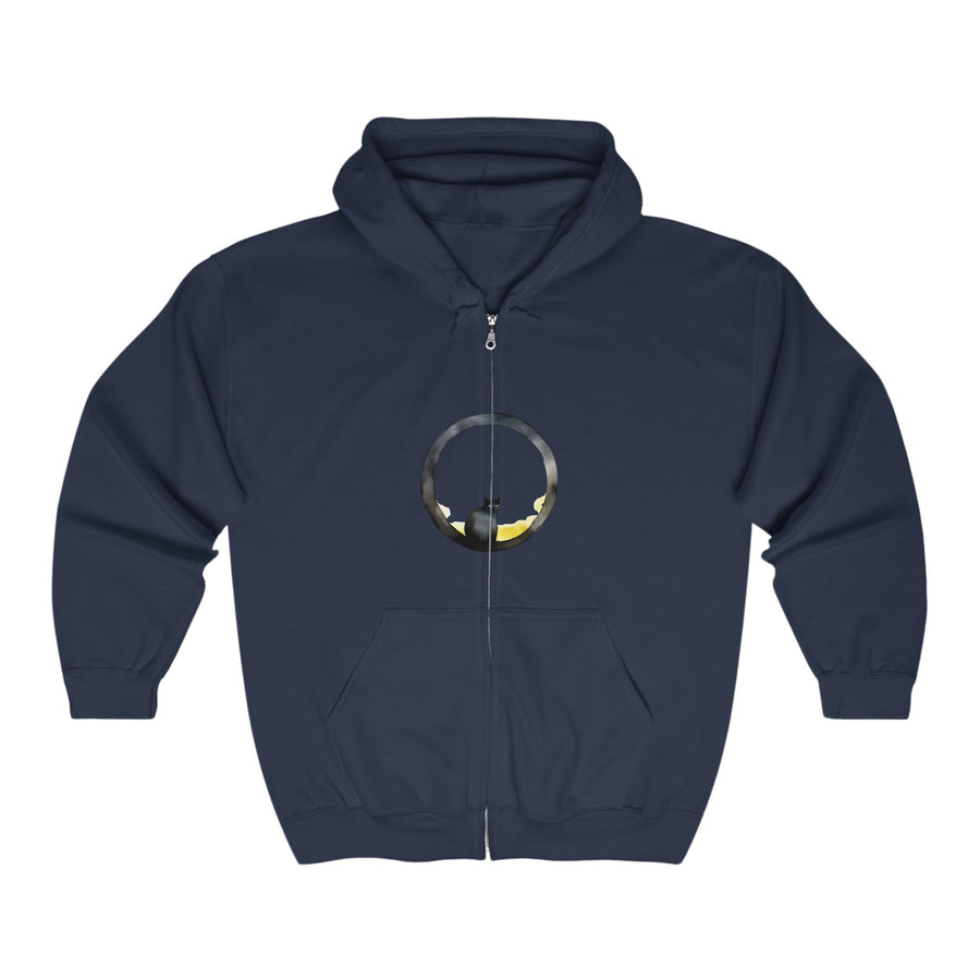 Black Cat Moon Hoodie - Whimsical Design Hoodie - Blululi