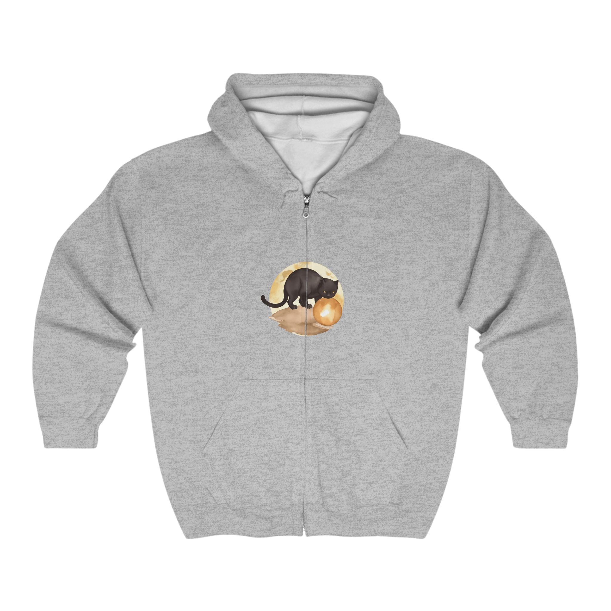 Black Cat Moonlit Playtime Hoodie Hoodie - Blululi