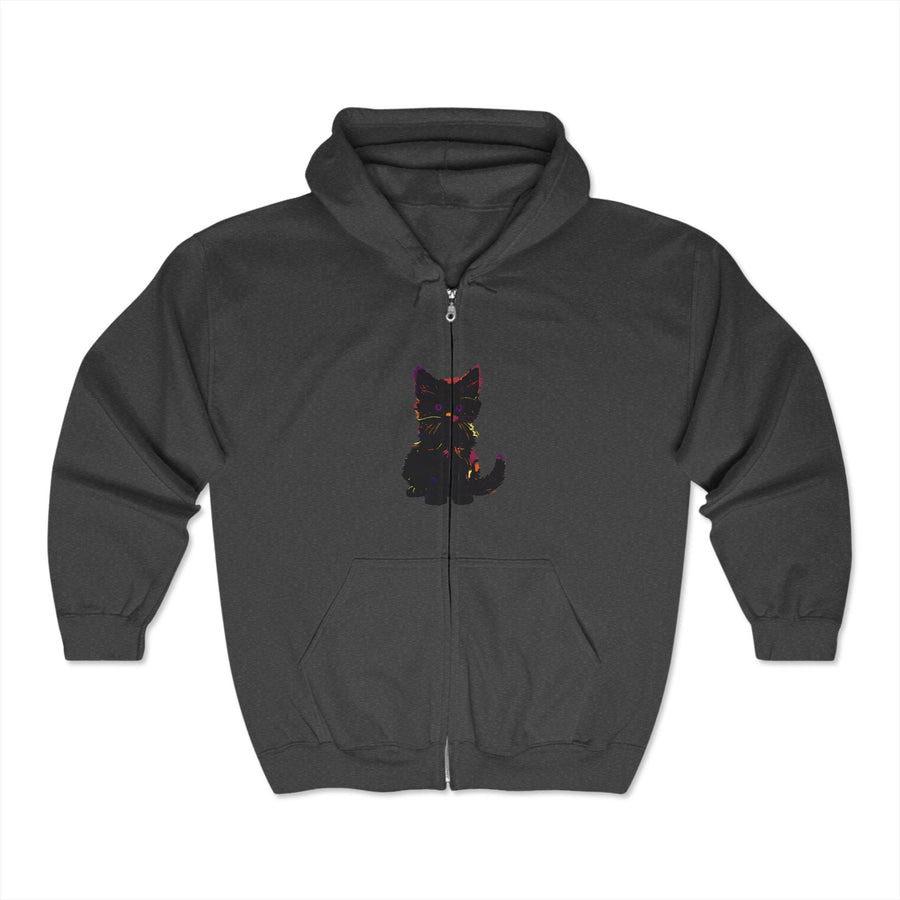 Black Cat Watercolor Hoodie - Mystical Design Hoodie - Blululi