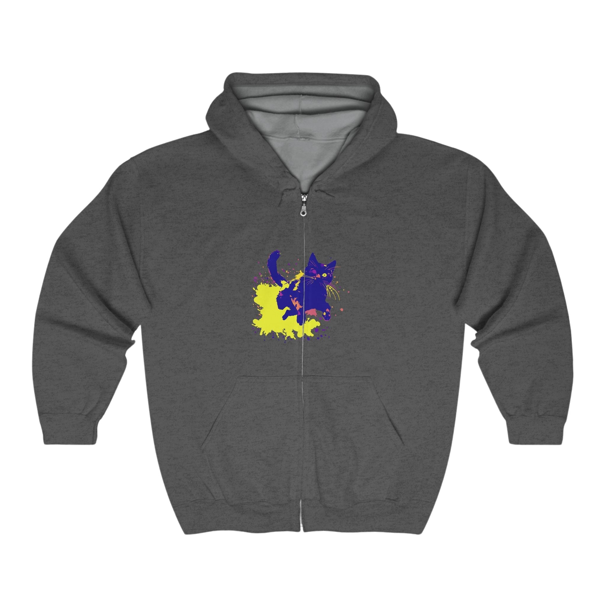 Black Cat Watercolor Hoodie - Mystical Pet Design Hoodie - Blululi