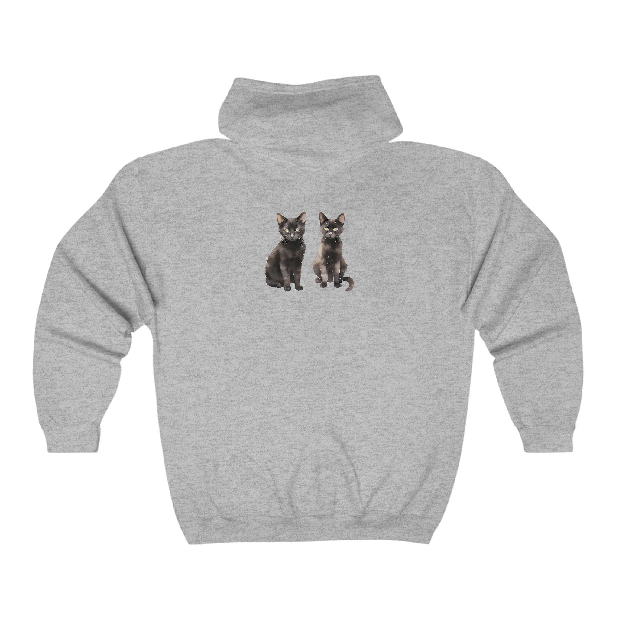 Black Cat Watercolor Hoodie - Spooky Chic Hoodie - Blululi