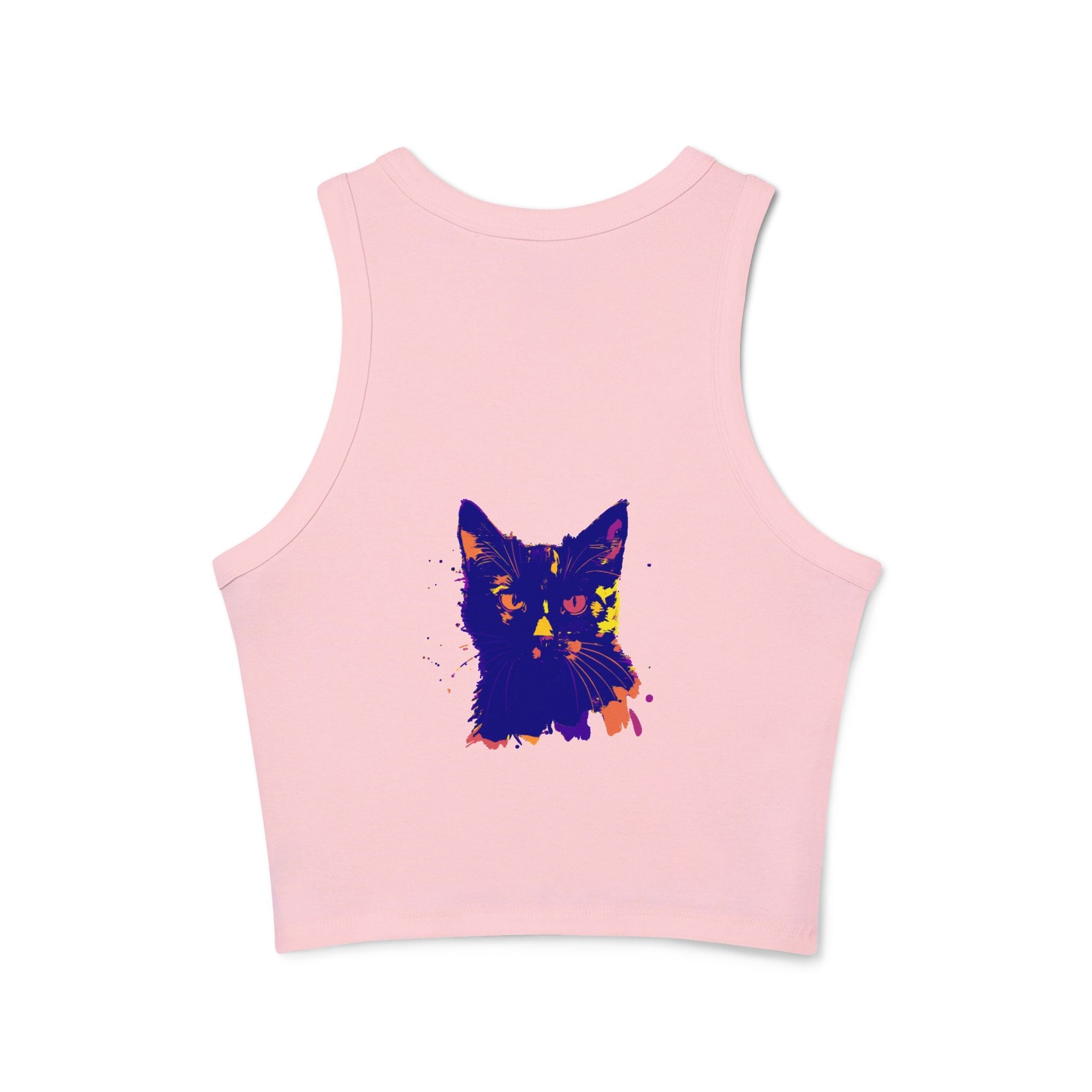 Black Cat Watercolor Racerback Tank Top - Playful & Serious Tank Top - Blululi