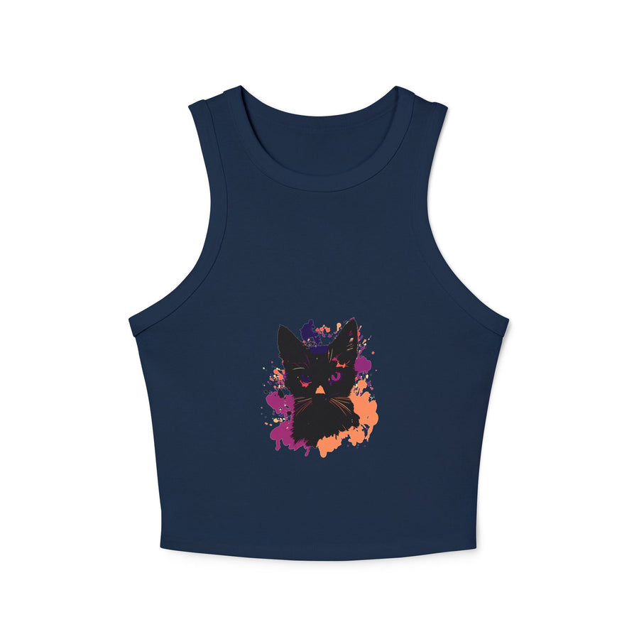 Black Cat Watercolor Racerback Tank Top Tank Top - Blululi