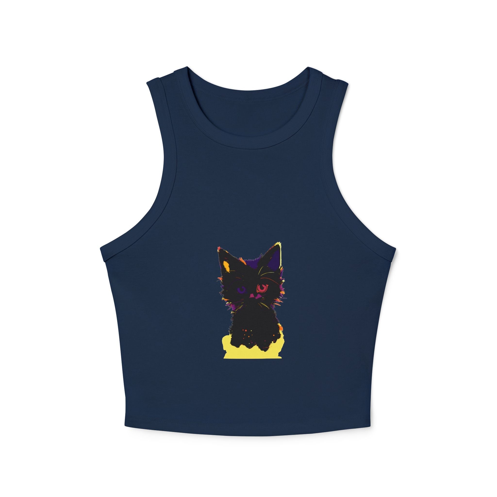 Black Cat Watercolor Racerback Tank Top Tank Top - Blululi