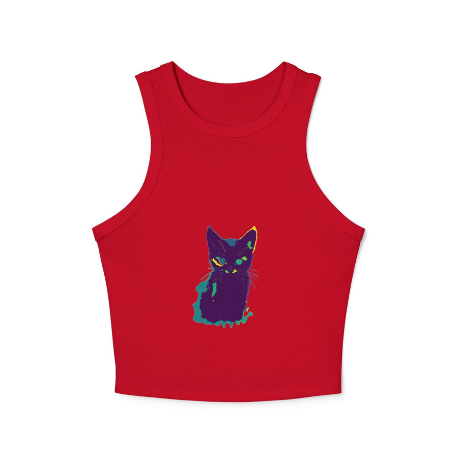 Black Cat Watercolor Racerback Tank Top Tank Top - Blululi