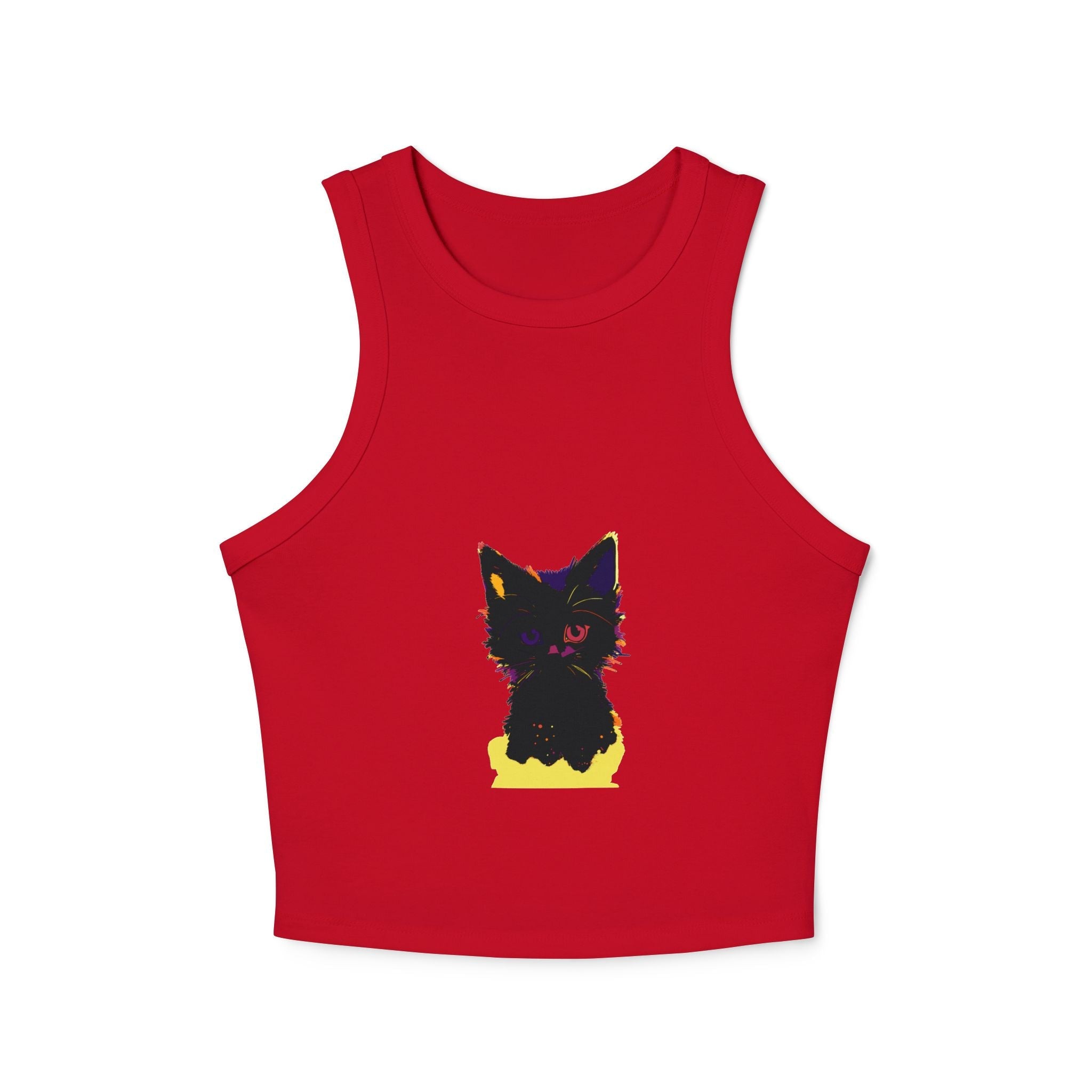 Black Cat Watercolor Racerback Tank Top Tank Top - Blululi