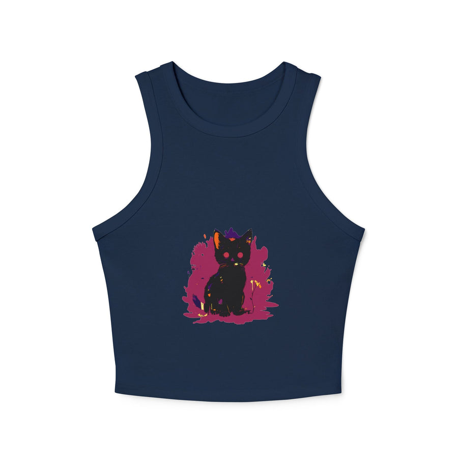 Black Cat Watercolor Racerback Tank Top Tank Top - Blululi
