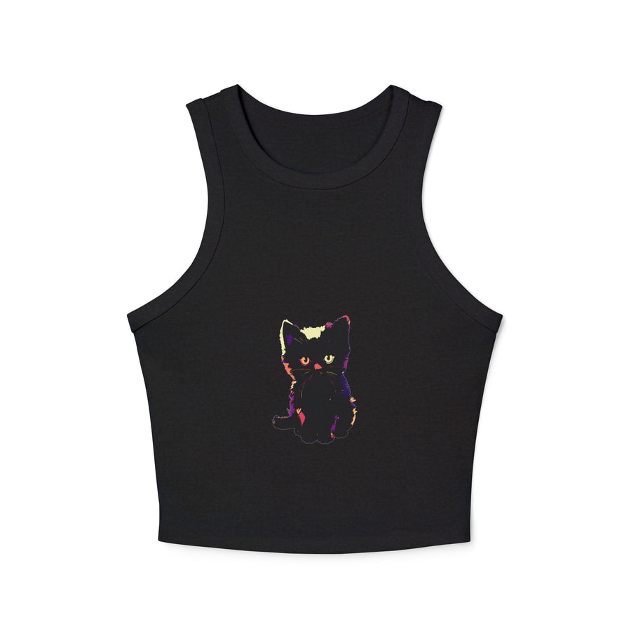 Black Cat Watercolor Racerback Tank Top Tank Top - Blululi