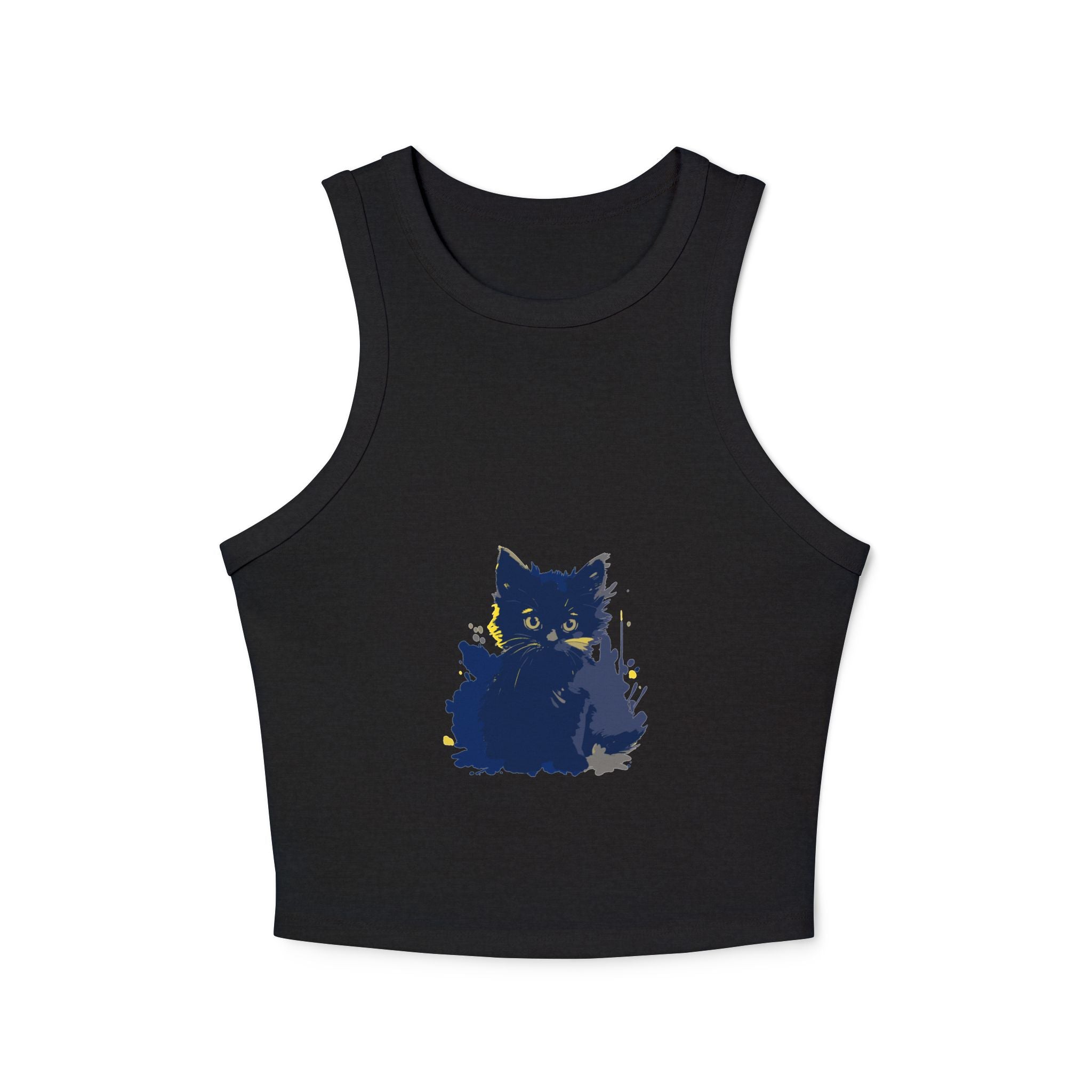 Black Cat Watercolor Racerback Tank Top Tank Top - Blululi