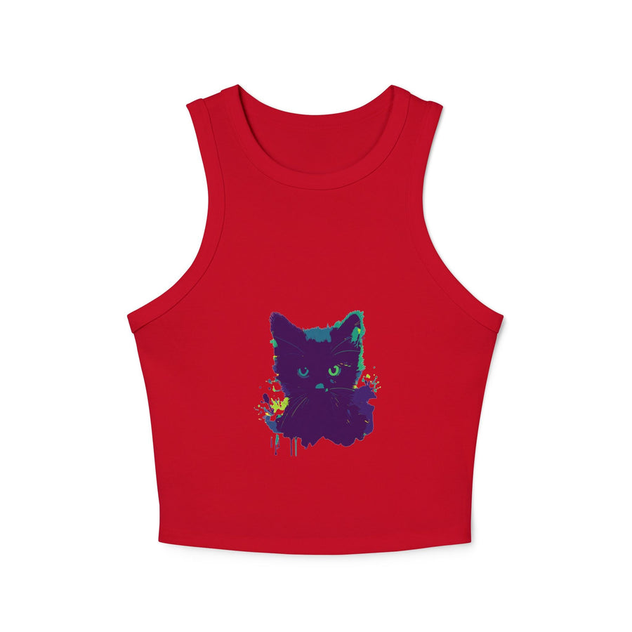 Black Cat Watercolor Racerback Tank Top Tank Top - Blululi