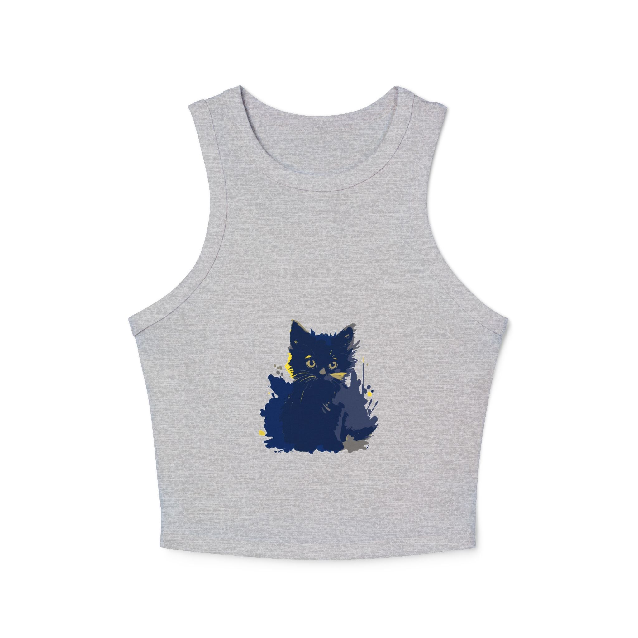 Black Cat Watercolor Racerback Tank Top Tank Top - Blululi