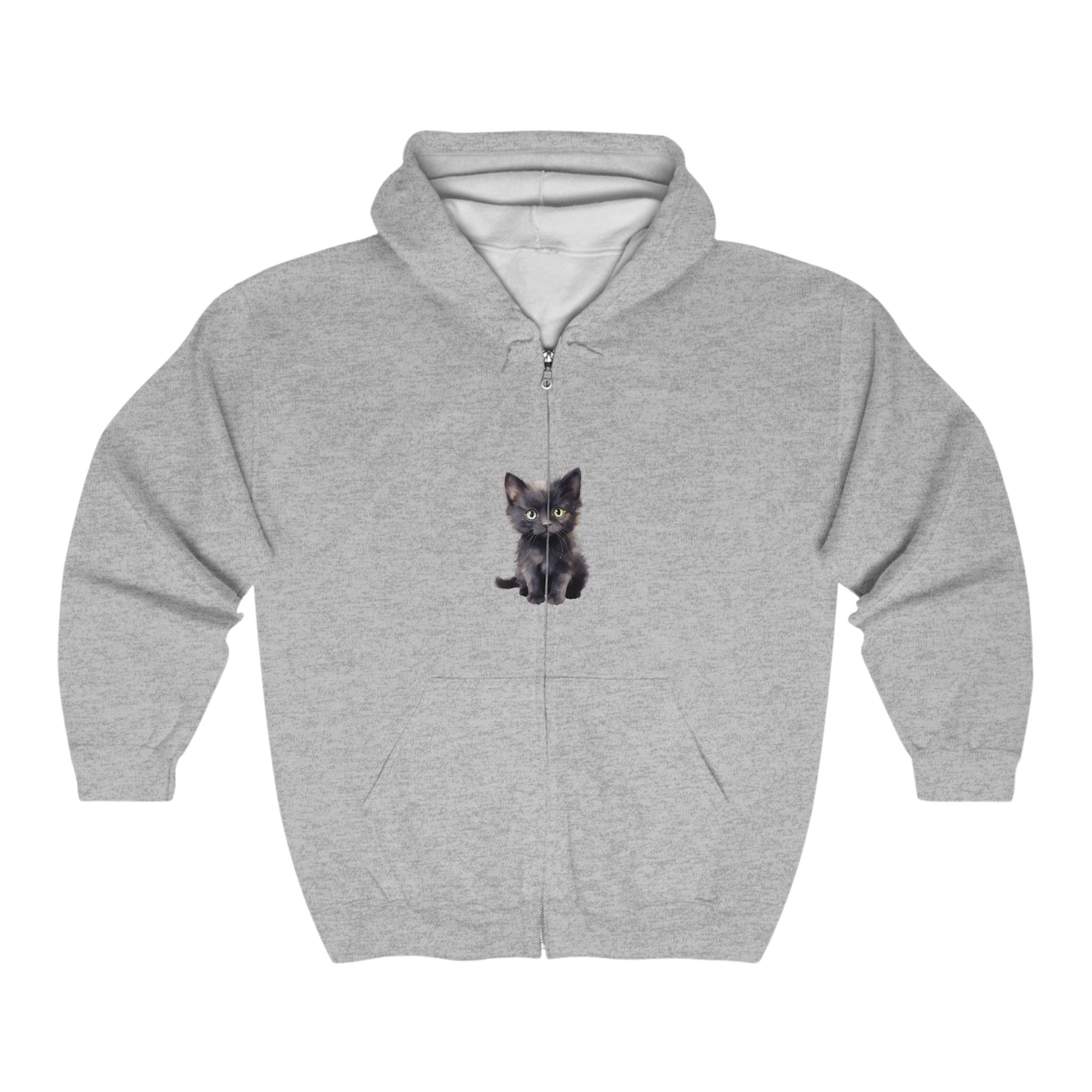 Black Kitten Hoodie - Cute Cat Lover Design Hoodie - Blululi