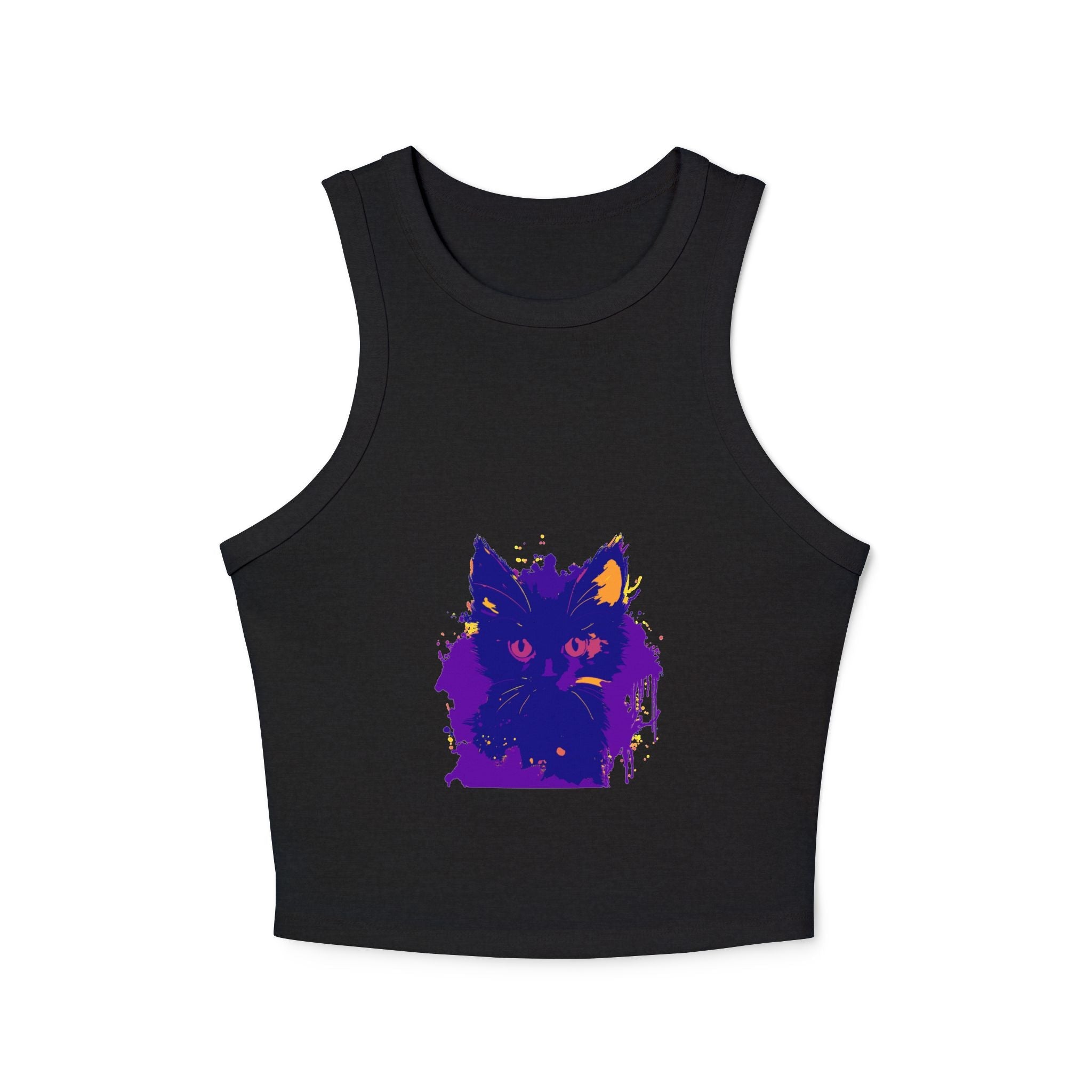 Blue & Pink Watercolor Cat Racerback Tank Top Tank Top - Blululi