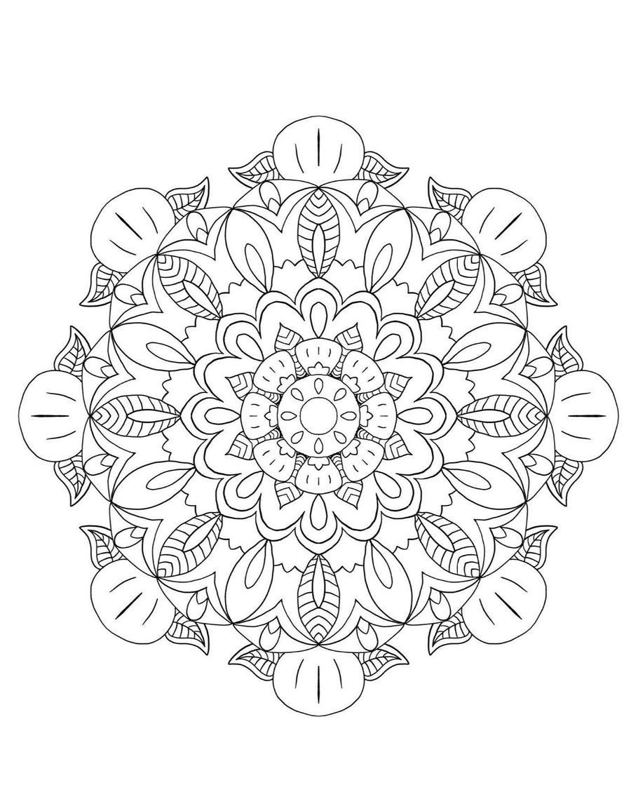 Blululi Mandala Coloring Pages 16 Hand Drawn Designs - PDF digital download - Blululi