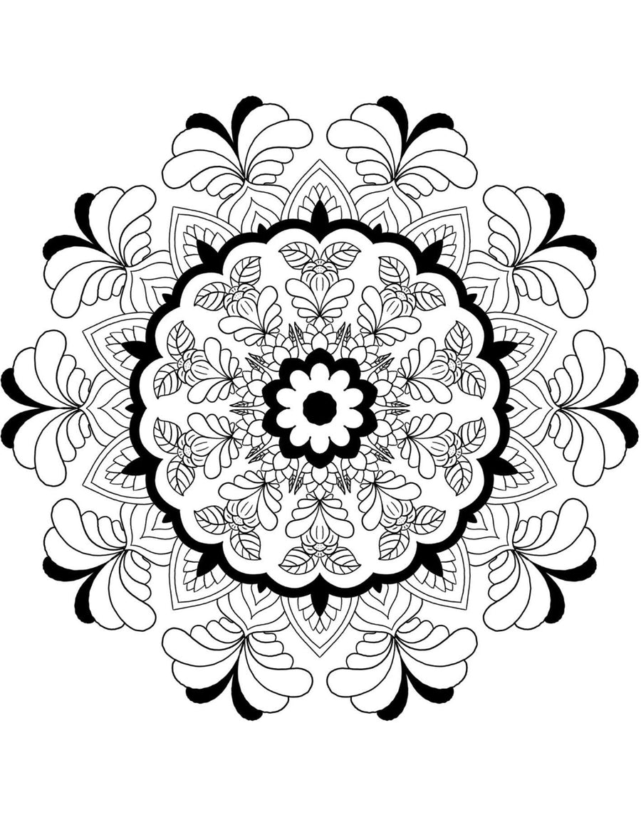 Blululi Mandala Coloring Pages 16 Hand Drawn Designs - PDF digital download - Blululi