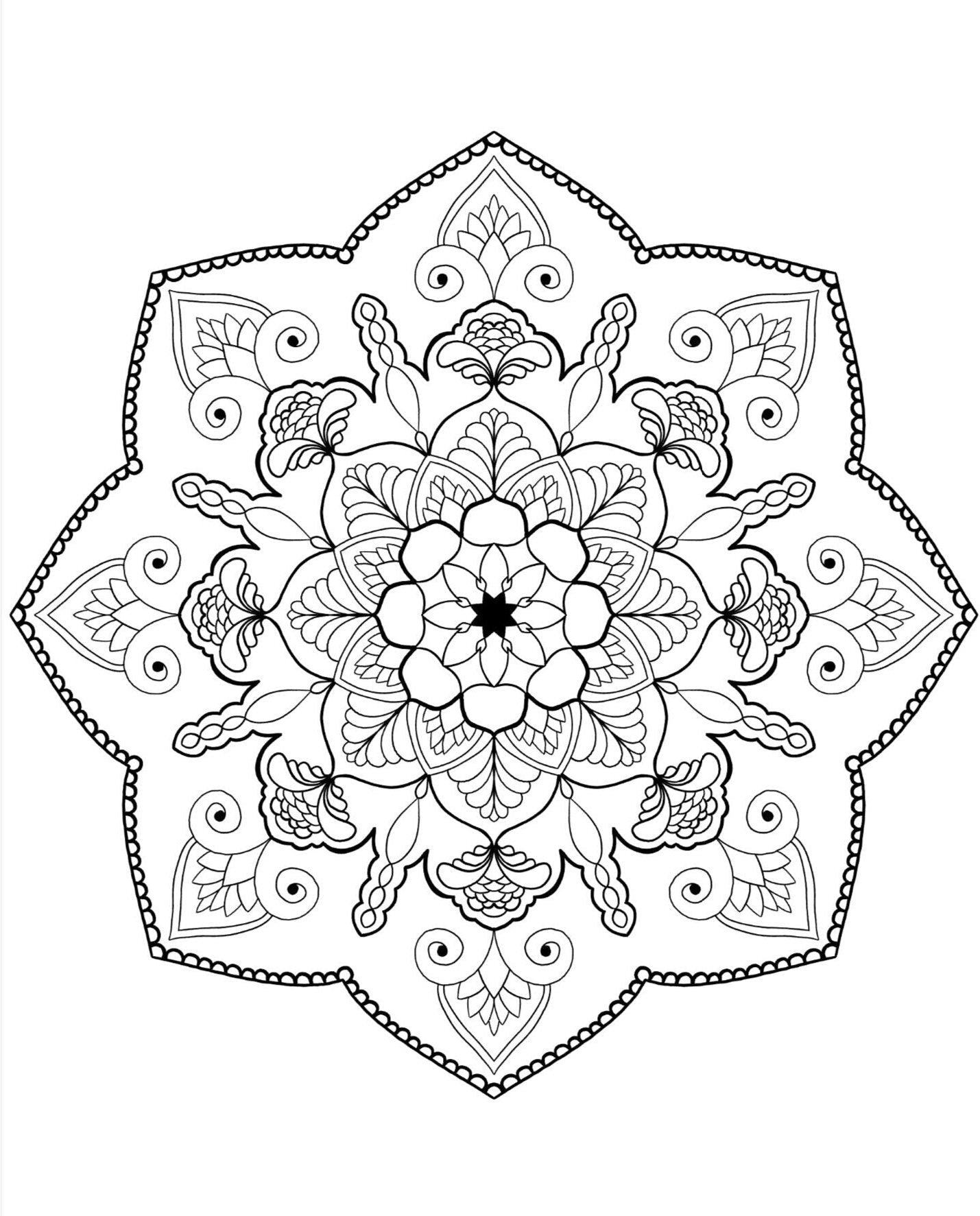 Blululi Mandala Coloring Pages 16 Hand Drawn Designs - PDF digital download - Blululi
