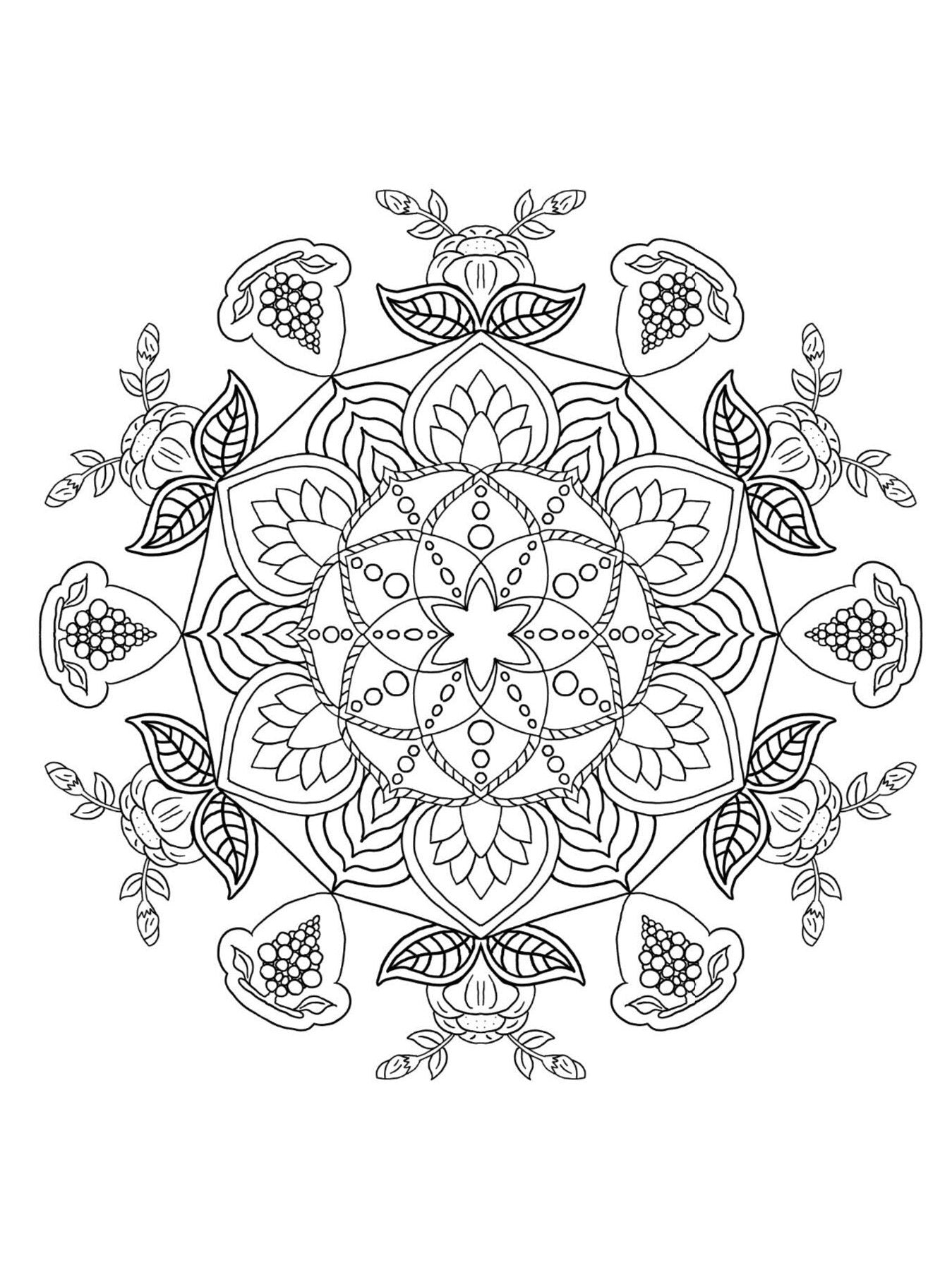 Blululi Mandala Coloring Pages 16 Hand Drawn Designs - PDF digital download - Blululi