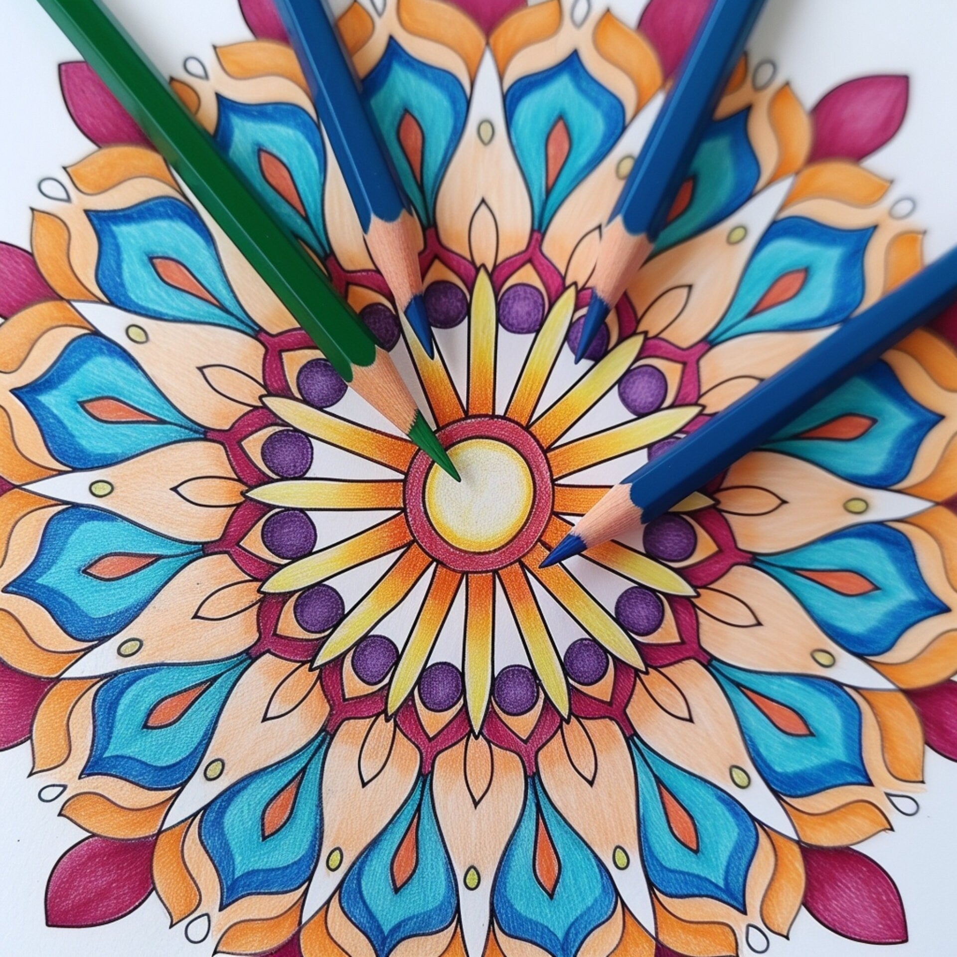 stress relief mandala coloring design – printable pdf