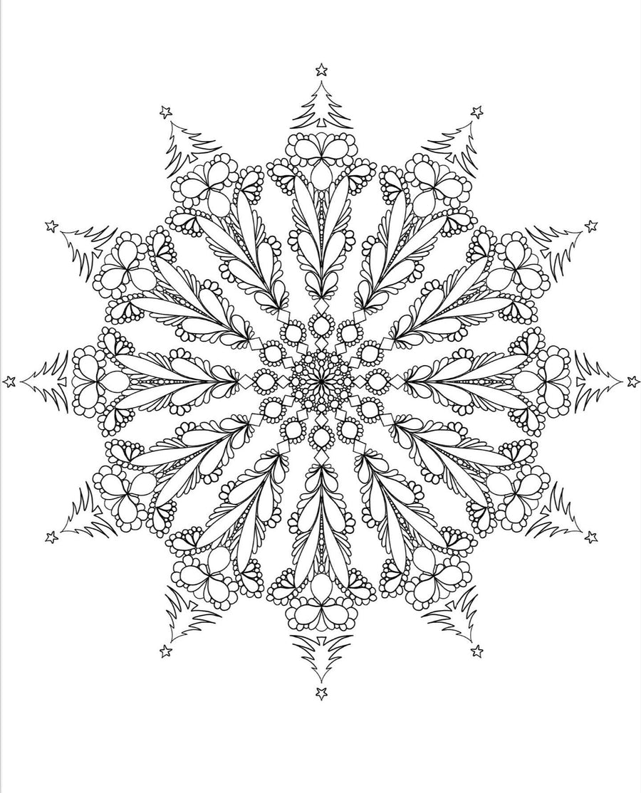 Blululi Serene Hand Drawn Mandala Coloring Pages - 16 Unique Designs digital download - Blululi