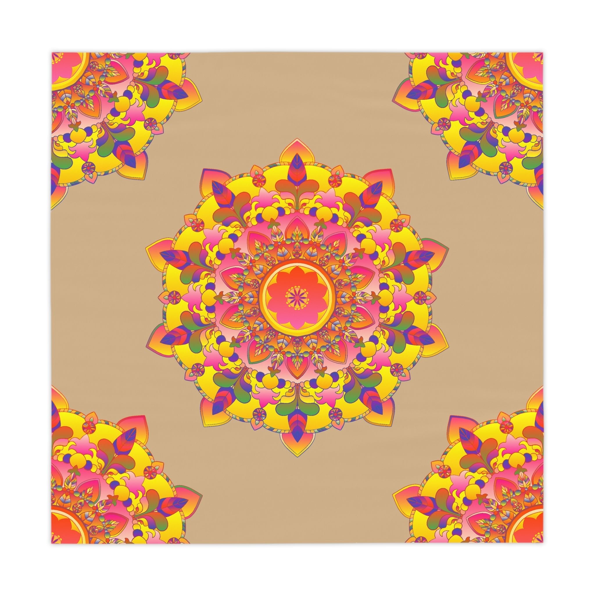 Bohemian Mandala Tablecloth, Sand & Floral Home Decor - Blululi