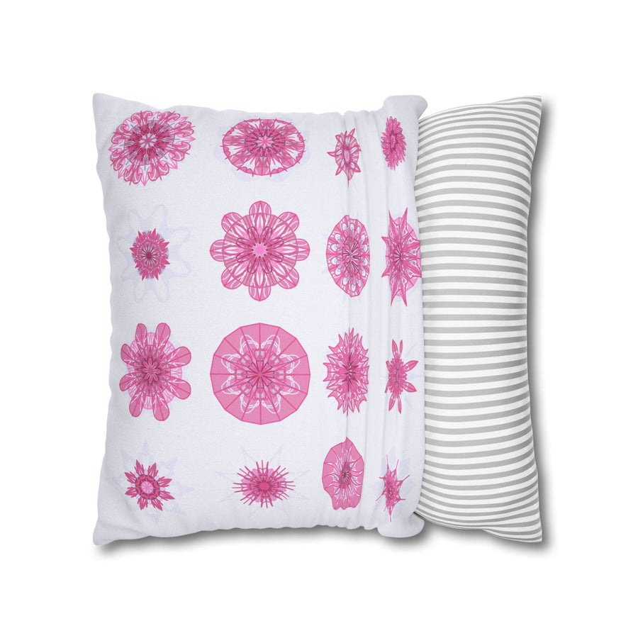 Christmas pillowcase for bed - Spun Polyester Square Pillowcase Mandala Art - Original Fine Art - Hand - drawn, Light Lavender - Blululi