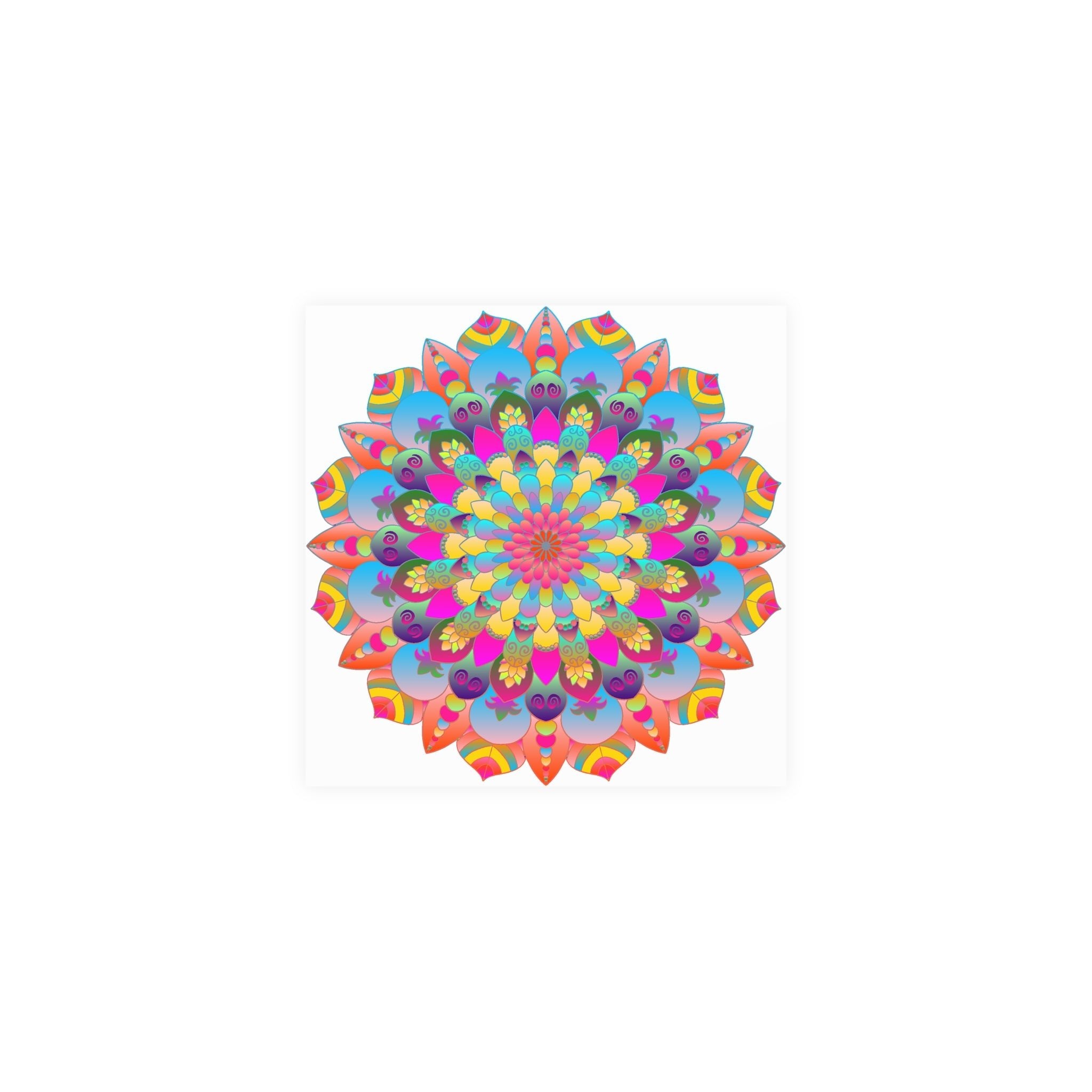 Colorful Mandala Art Poster - Stained Glass Design Poster - Blululi