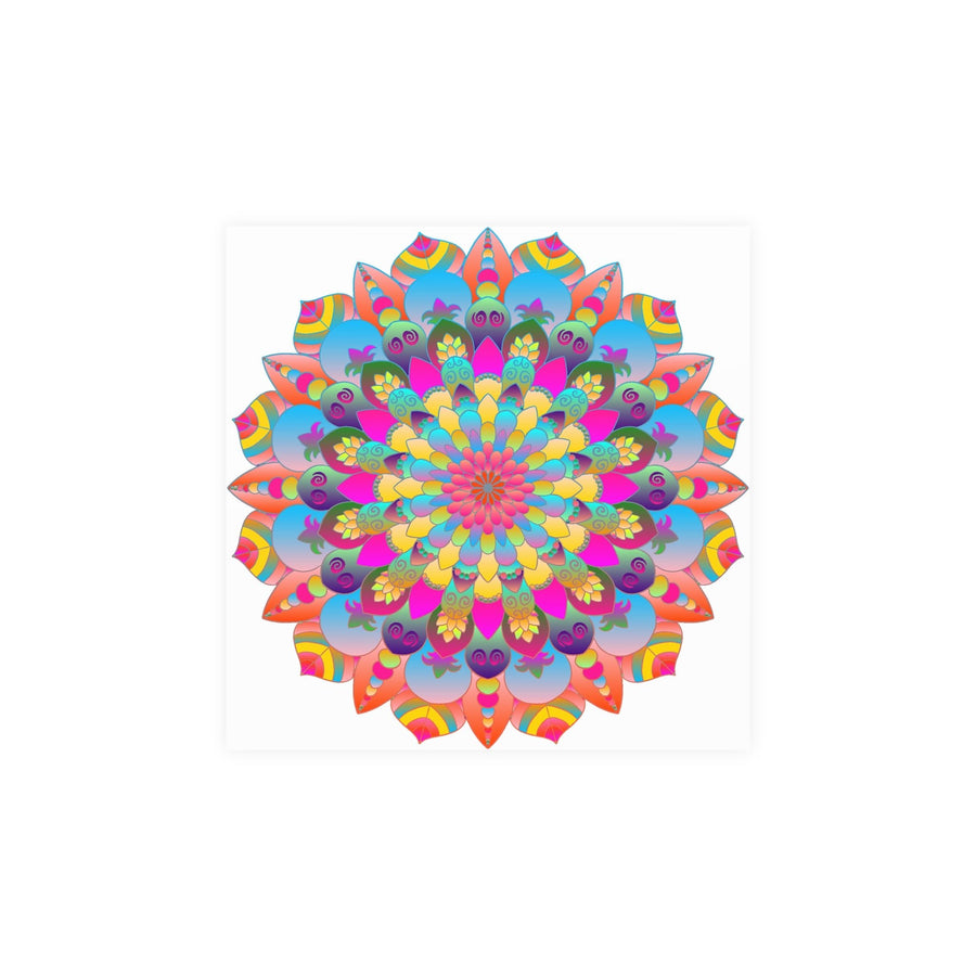 Colorful Mandala Art Poster - Stained Glass Design Poster - Blululi
