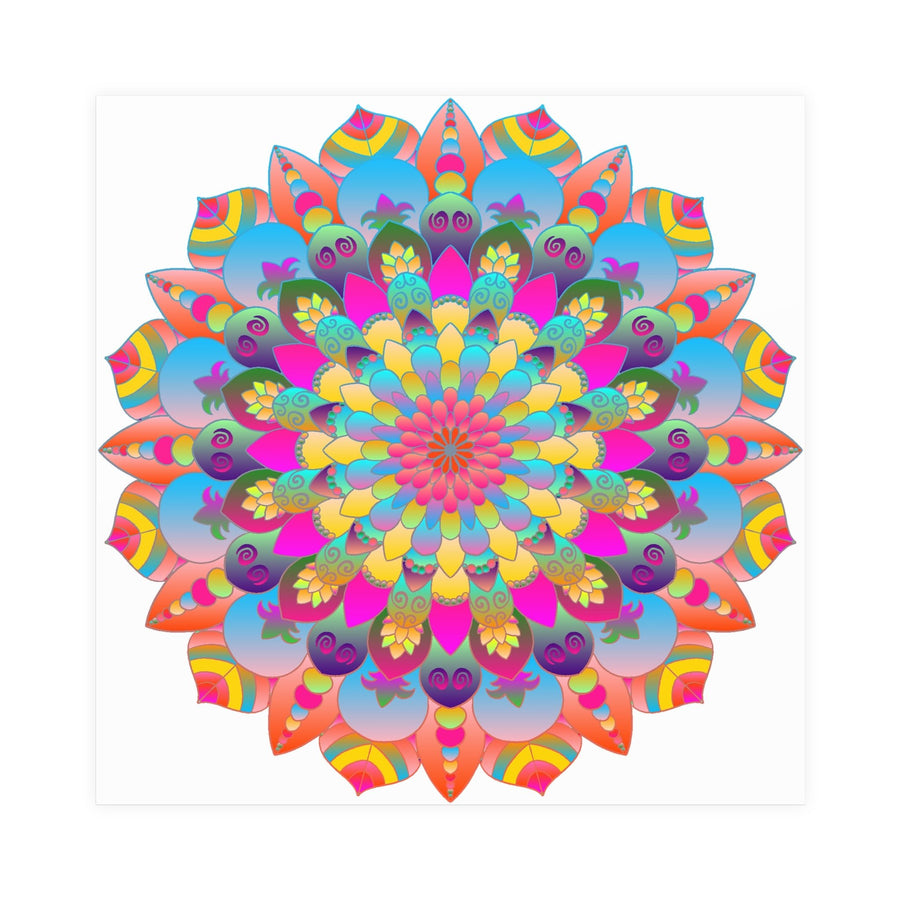Colorful Mandala Art Poster - Stained Glass Design Poster - Blululi
