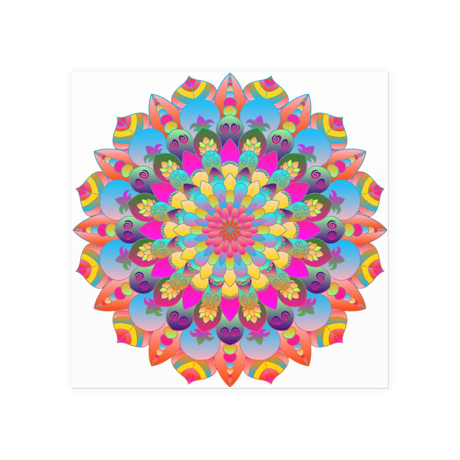 Colorful Mandala Art Poster - Stained Glass Design Poster - Blululi