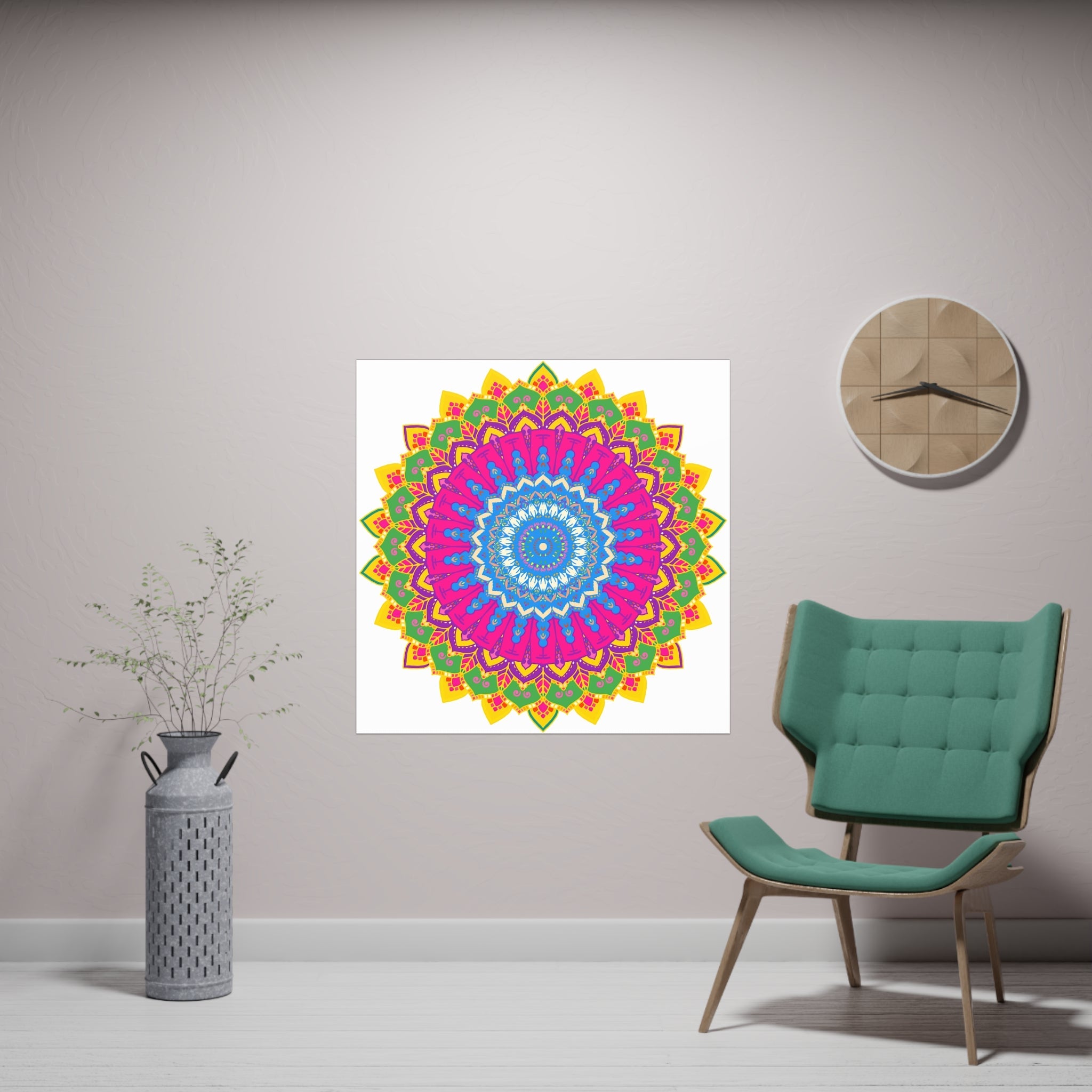 Colorful Mandala Art Print - Boho Home Decor Poster - Blululi