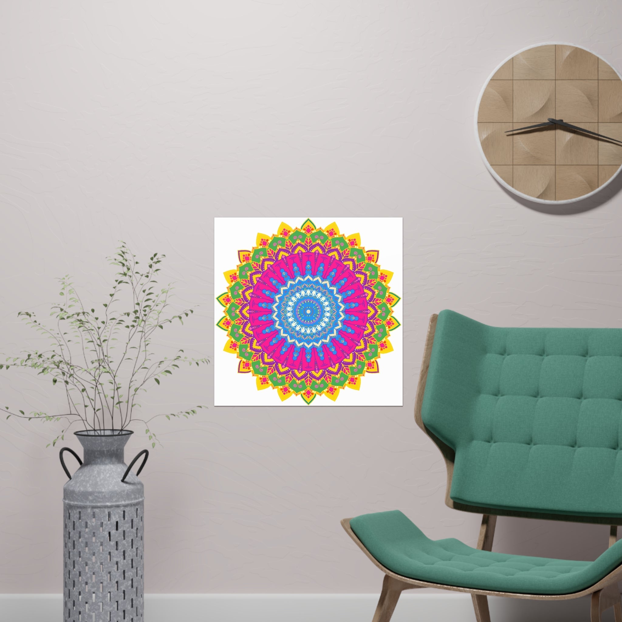 Colorful Mandala Art Print - Boho Home Decor Poster - Blululi