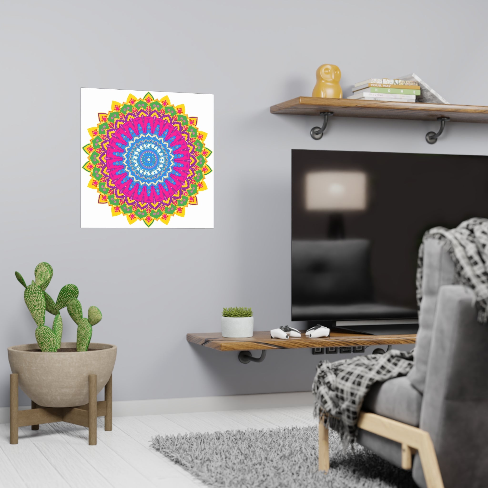 Colorful Mandala Art Print - Boho Home Decor Poster - Blululi