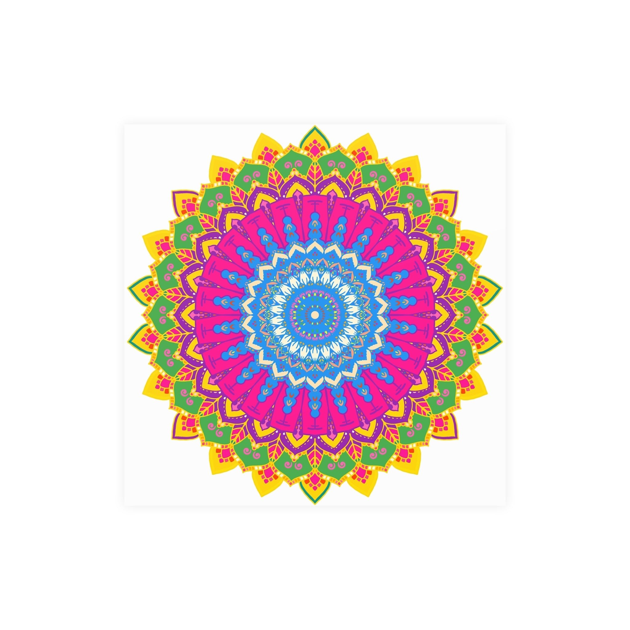 Colorful Mandala Art Print - Boho Home Decor Poster - Blululi
