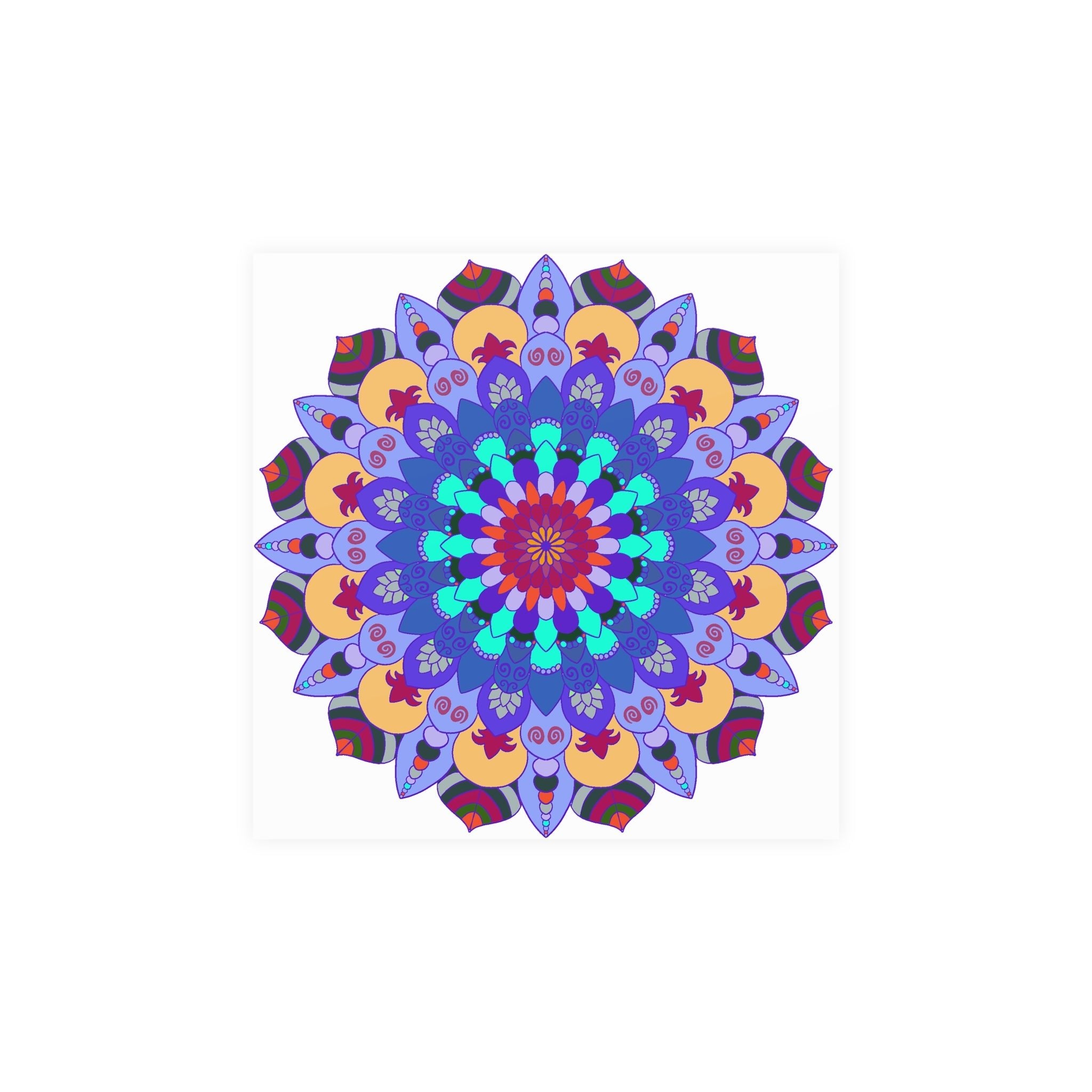 Colorful Mandala Art Print - Spiritual Decor Poster - Blululi