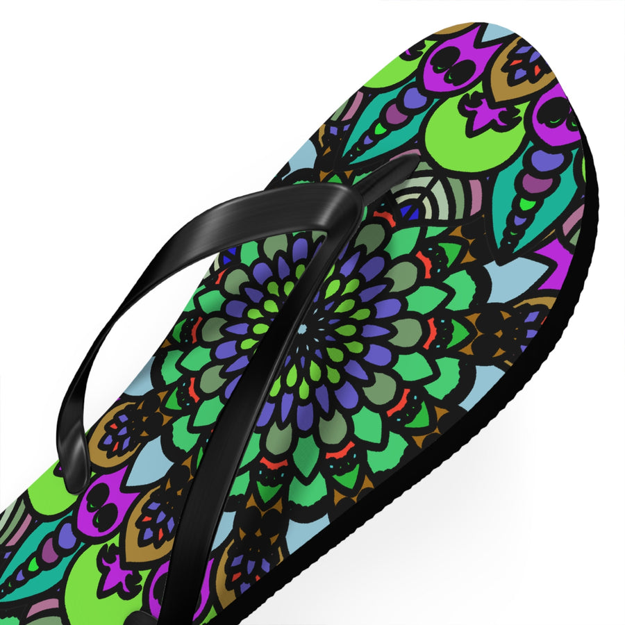 Colorful Mandala Flip Flops - Bohemian Summer Style Shoes - Blululi