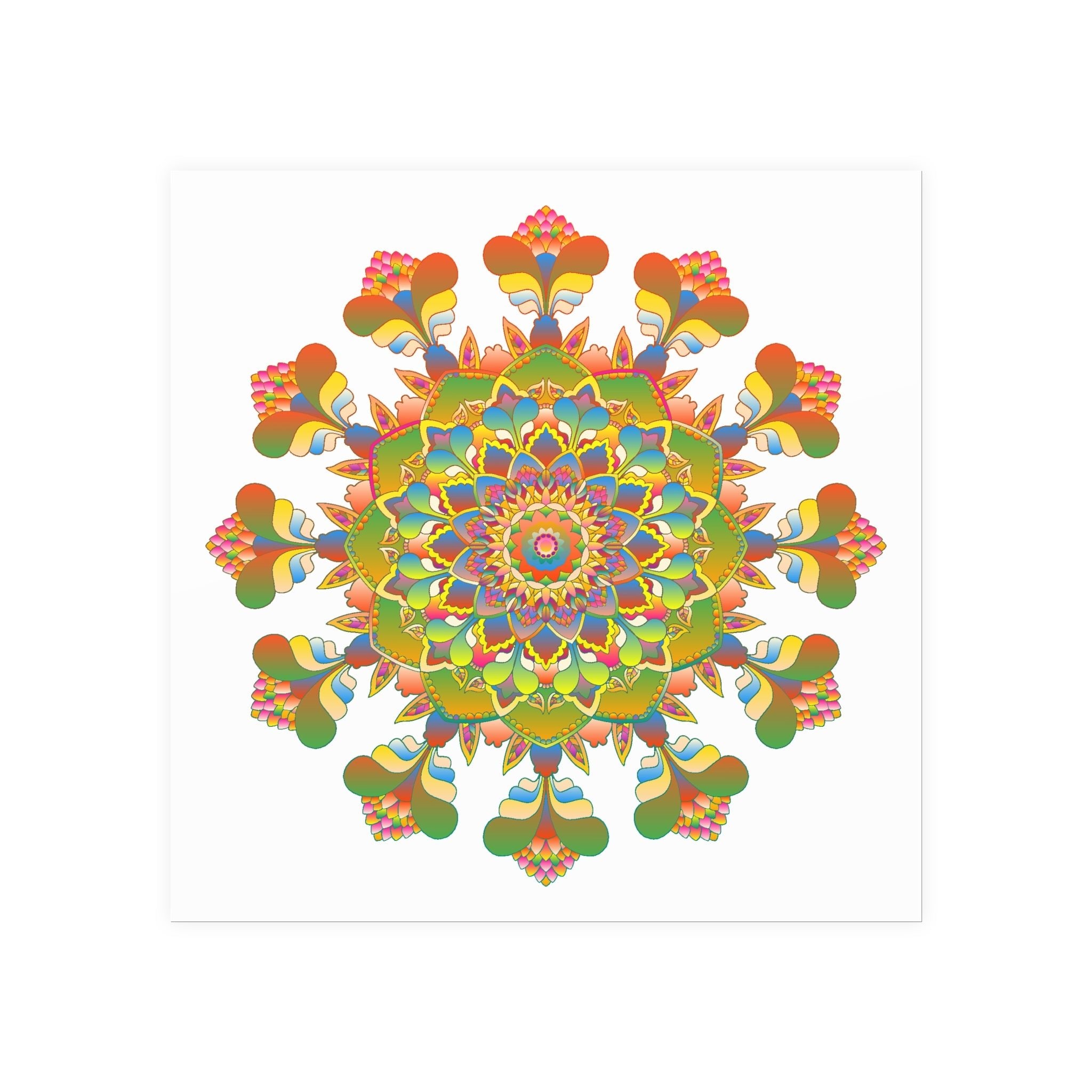 Colorful Mandala Poster - Intricate & Symmetrical Design Poster - Blululi