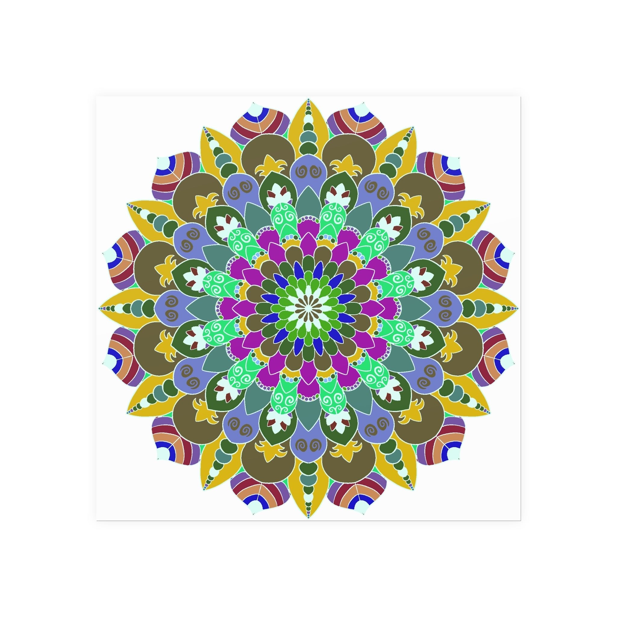 Colorful Mandala Poster - Meditation Art Print Poster - Blululi