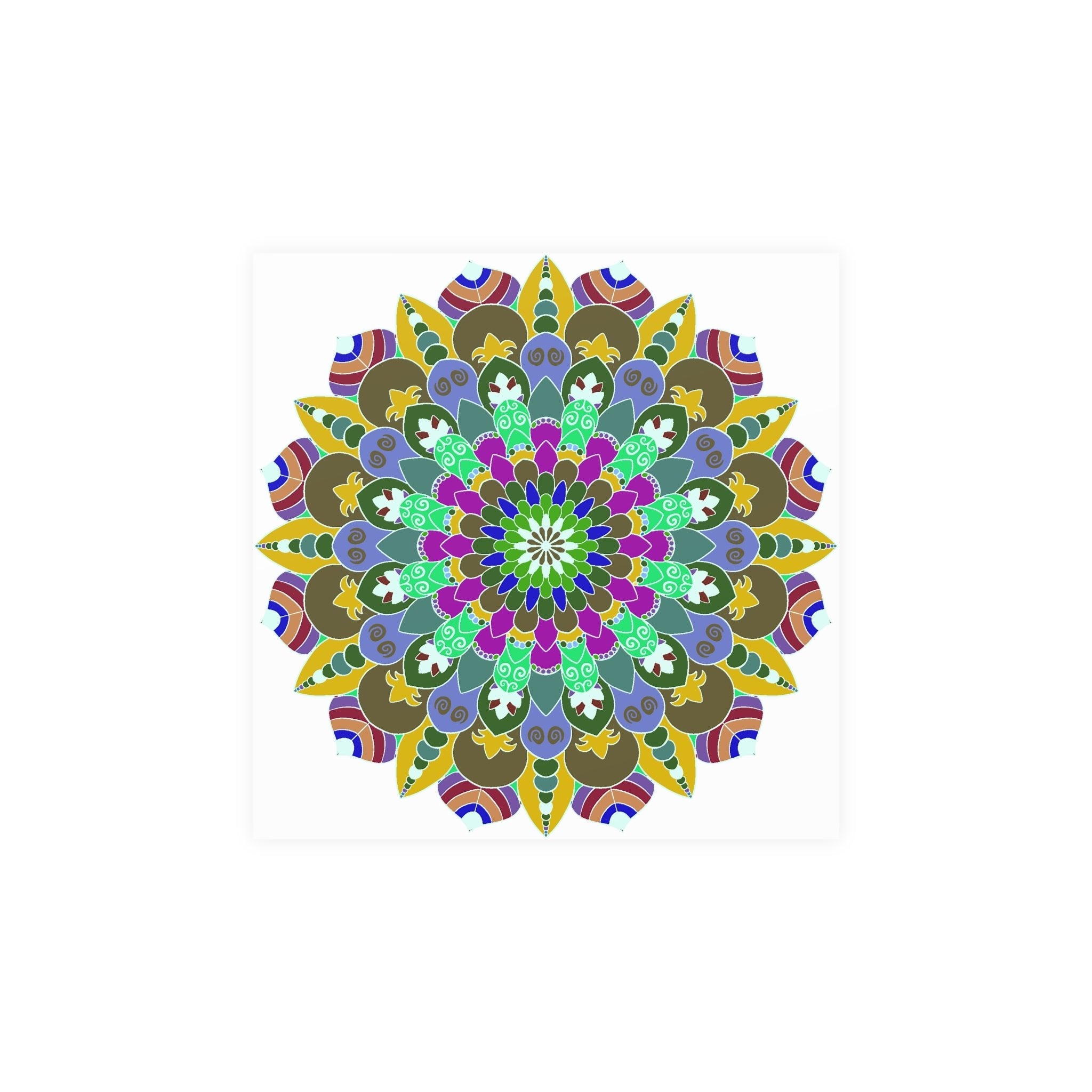 Colorful Mandala Poster - Meditation Art Print Poster - Blululi