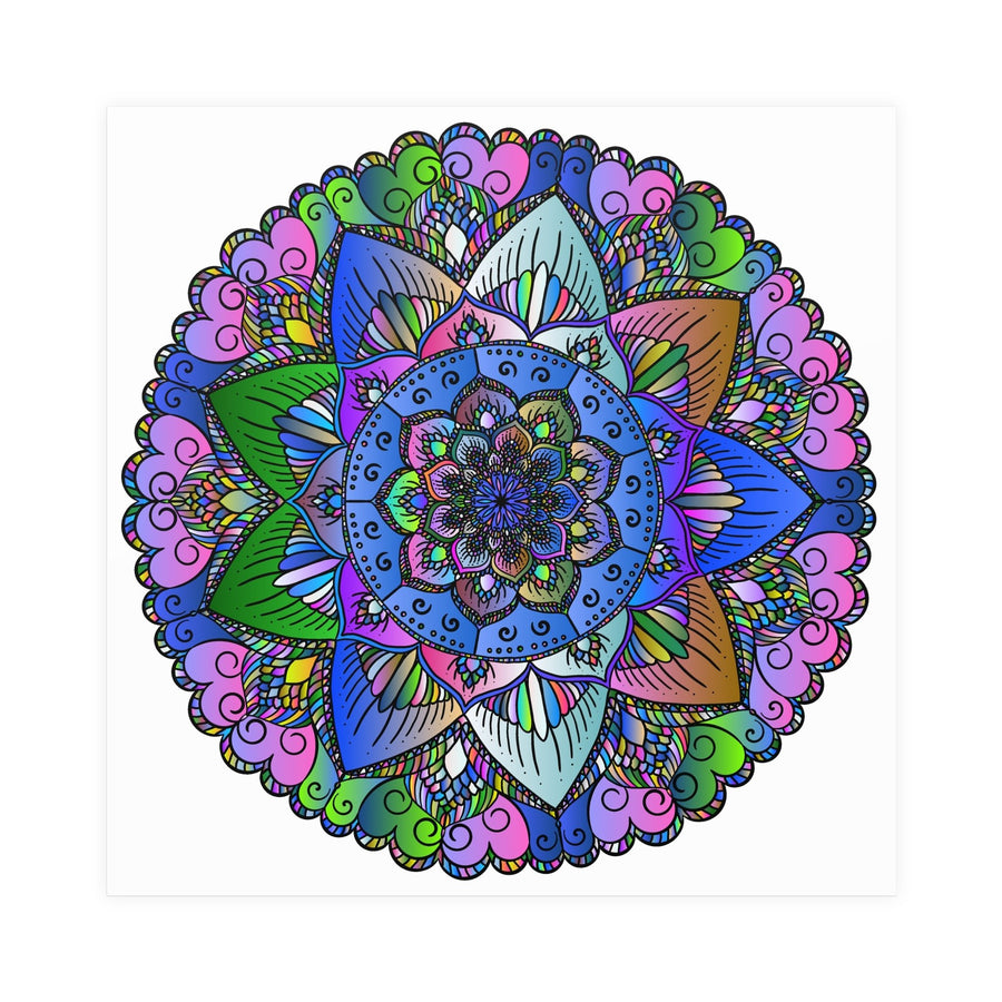 Colorful Mandala Poster - Peace & Harmony Art Poster - Blululi