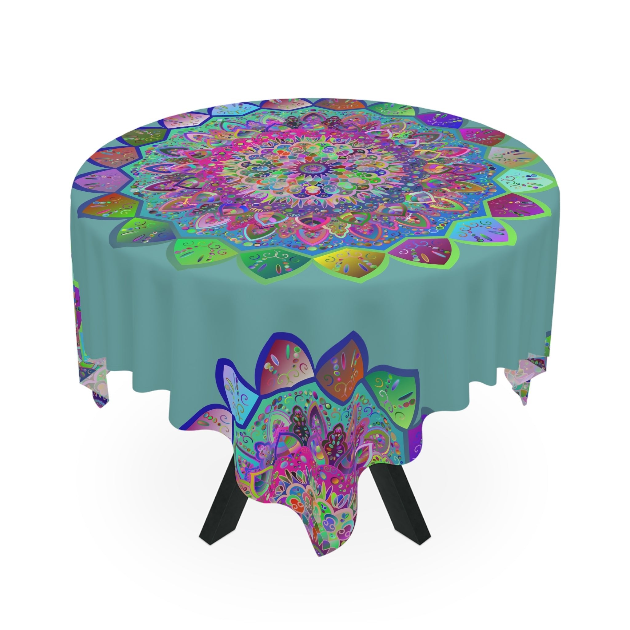 Colorful Mandala Tablecloth, sage green Home Decor - Blululi