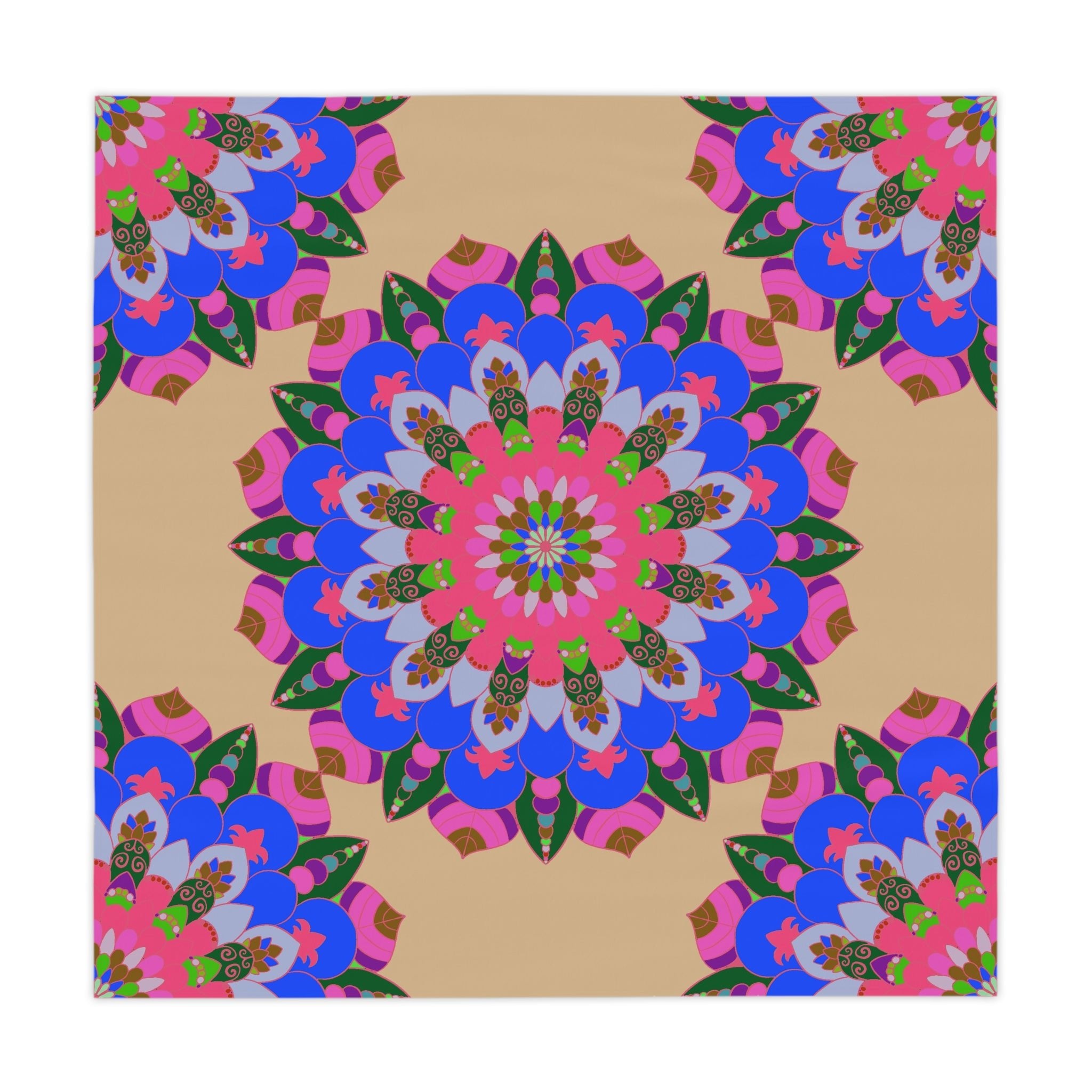 Colorful Mandala Tablecloth - Sand, Bohemian Decor Home Decor - Blululi