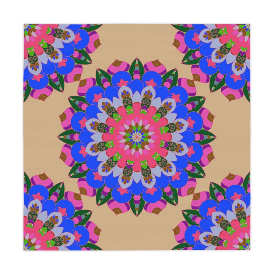 Colorful Mandala Tablecloth - Sand, Bohemian Decor Home Decor - Blululi
