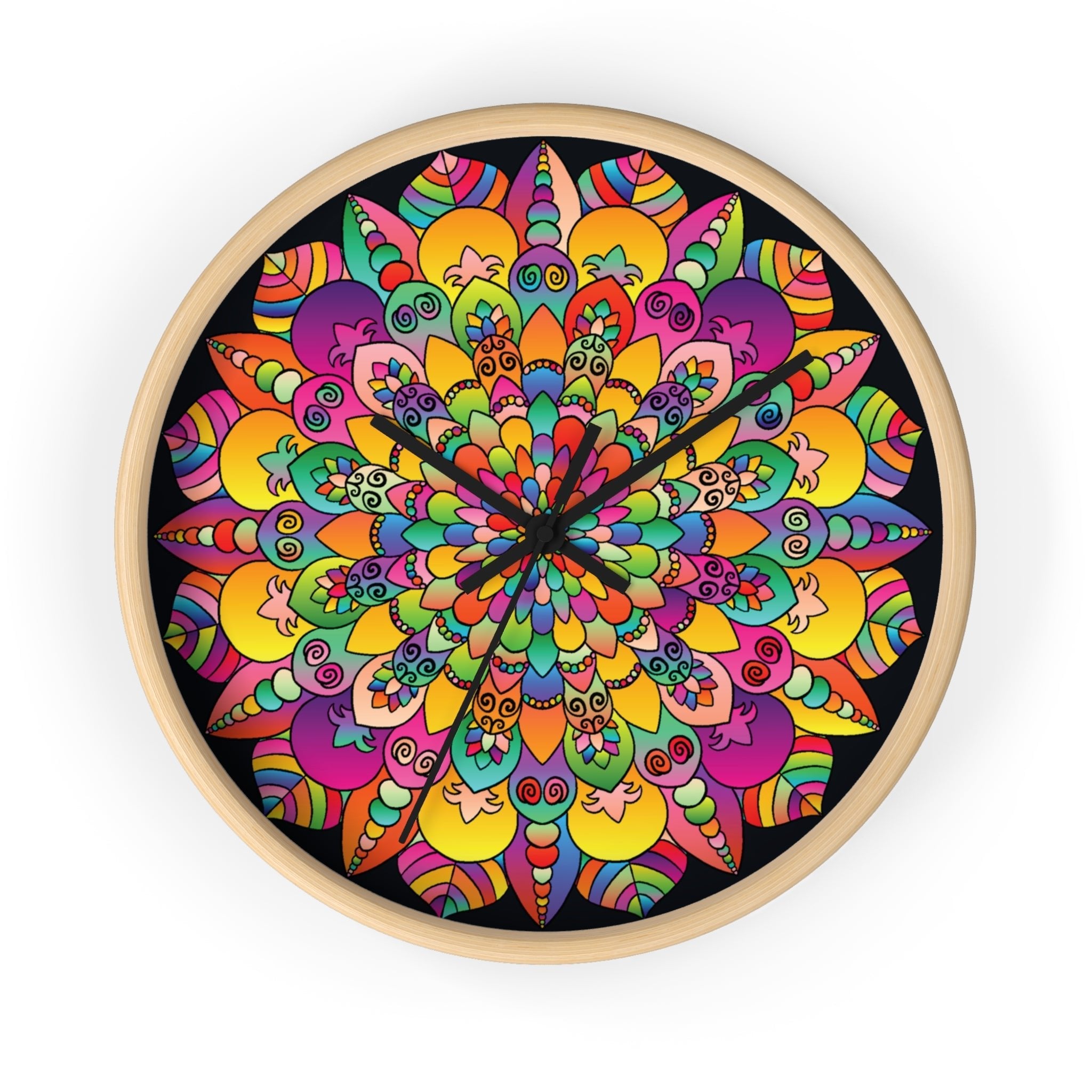 Colorful Mandala Wall Clock Home Decor - Blululi