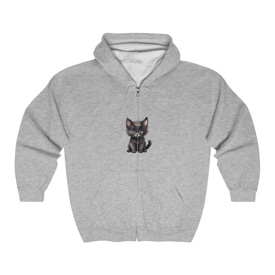 Cute Kitten Hoodie - Black & Gray Hoodie - Blululi