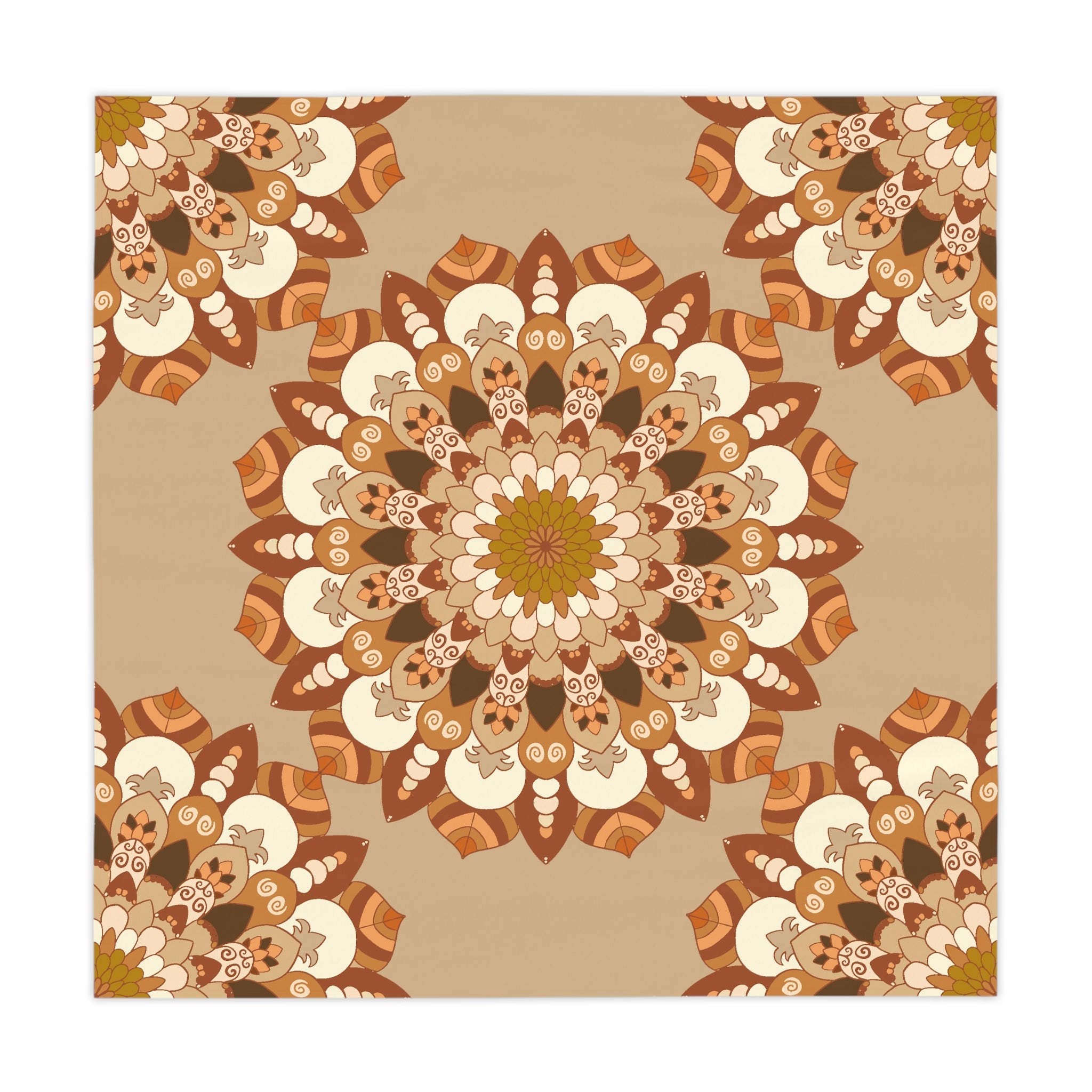 Earthy Mandala Tablecloth - Sand Hues Home Decor - Blululi
